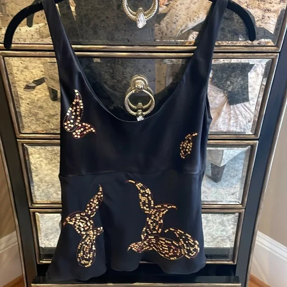 Black silk and sequin cami - Picture 5 of 5